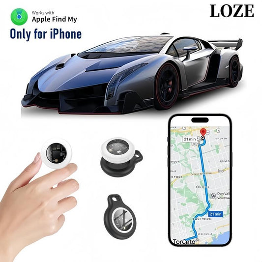 LOZE GPS Tracker, Car GPS Tracker, Mini Tracker, Pet Tracker, Clear Front Design with Weatherproof Case - No Monthly Fees - Best Invisible GPS Tracker, Anti-Lost Device, Works with Apple Find My (Ios Only)