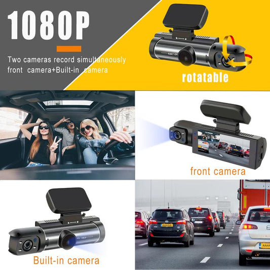Front & Rear Dash Cam with 32GB SD Card, 3.16 Inch IPS Screen 1080P HD Camera with Dual Lens, 1 Count Dash Camera for Car, Wide Angle Car Driving Recorder with IR Night-Vision G Sensor, Fall Gift, Birthday Gifts Motion Detections