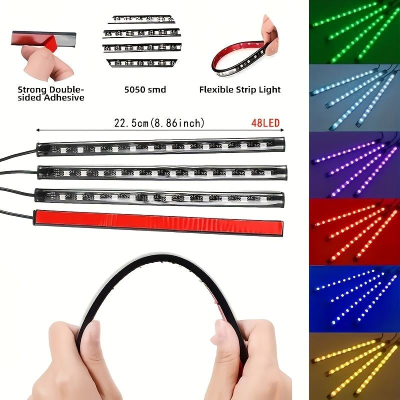 250-LED RGB Underglow Kit: 16M Colors, 9 FX Modes, IP67 Waterproof, App/Remote Control for Cars/Trucks/Suvs/Motorcycles